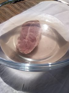 Kochen von Rind und Fisch