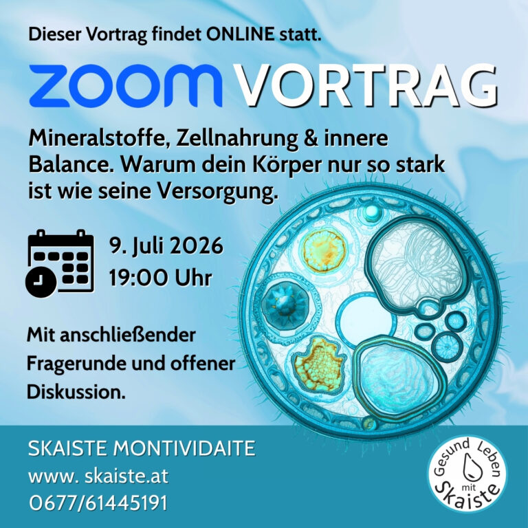 9. Juli 2026 | Online Vortrag: Mineralstoffe, Zellnahrung & innere Balance.