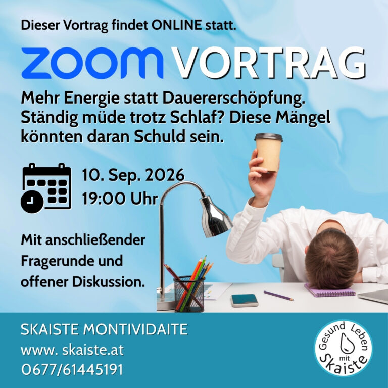 10. September 2026 | Online Vortrag: Mehr Energie statt Dauererschöpfung.